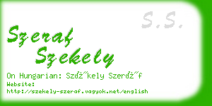 szeraf szekely business card